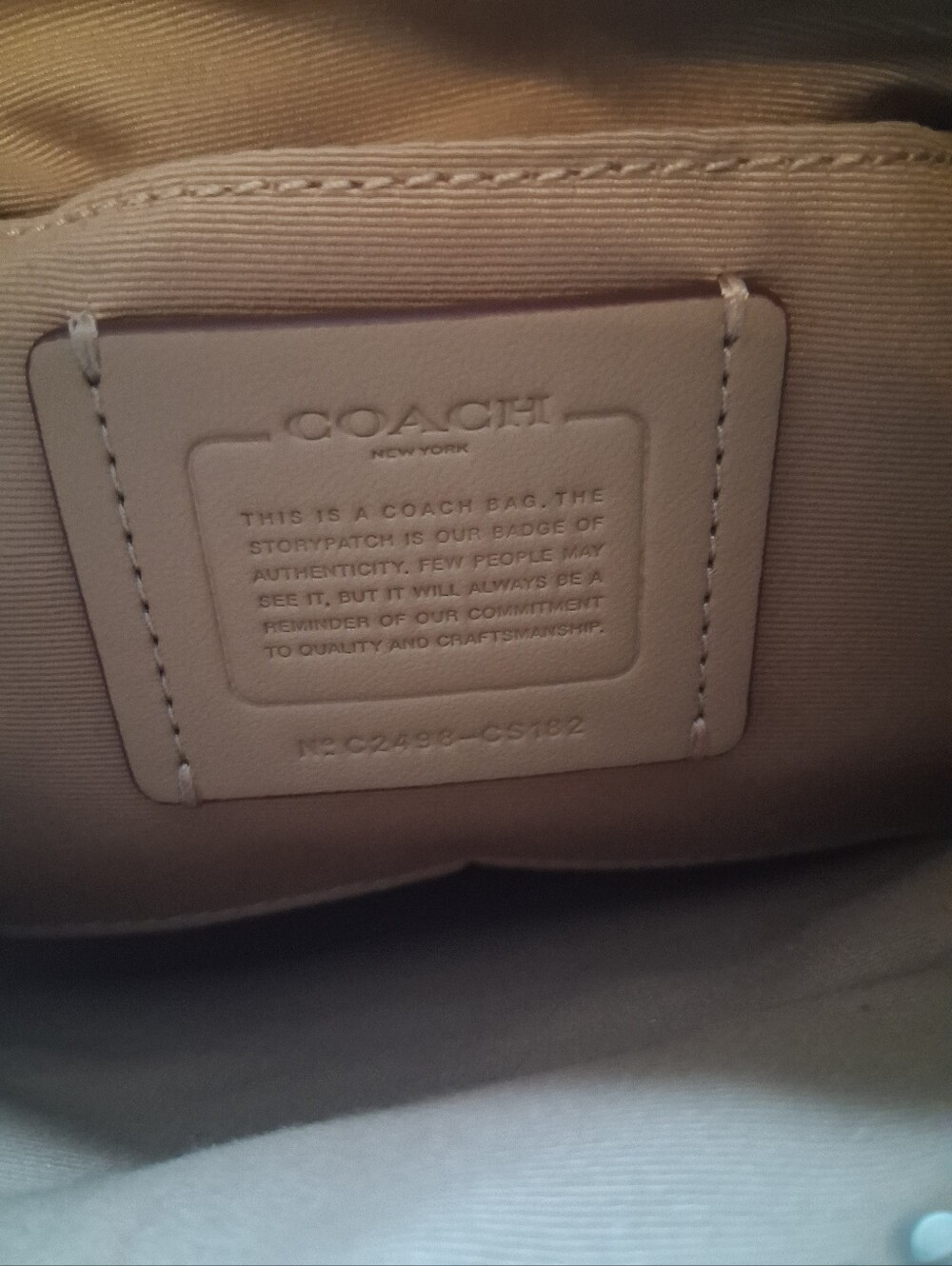 Coach Khaki/Faded Blush Mini Rowan Signature Canvas & Leather File Bag- CS182 - Picture 14 of 16